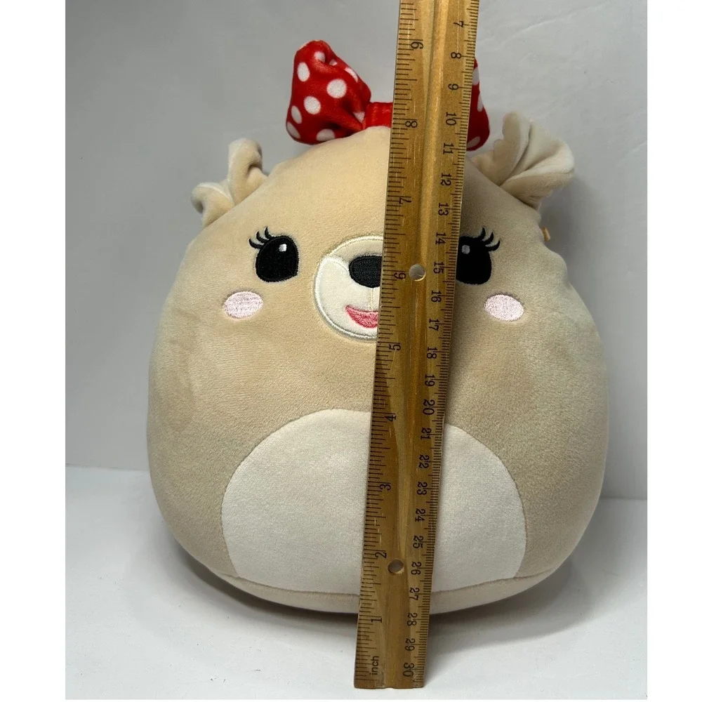 Squishmallows Rudolph Red Nosed Reindeer‎ Clarice Plush Bow Cute Small Toy 9